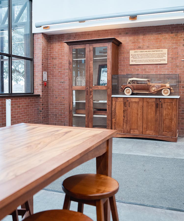 wood car display and collaborative table